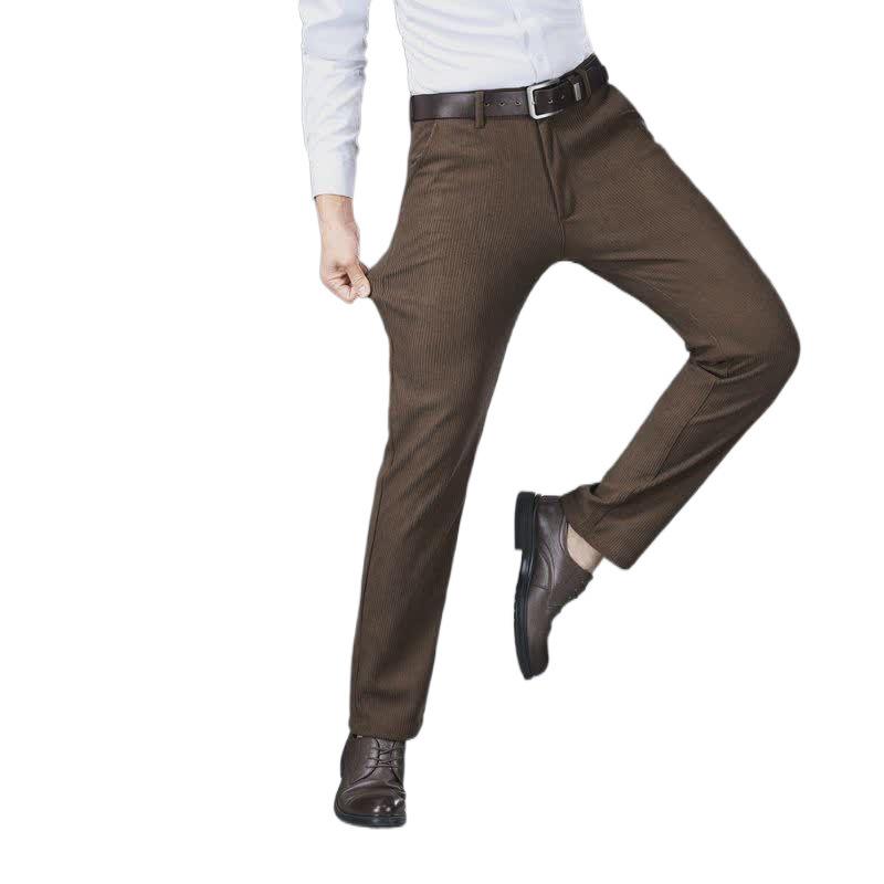 パンツ 男性用 コーデュロイ カジュアルパンツ ゆったり ストレート 厚手 ミドルエイジ ビジネス 普段使い ブラック 黒 ネイビー 紺 グレー カーキ ブラウン グリーン