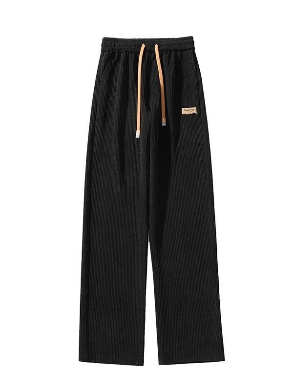 パンツ 男性用 コーデュロイパンツ カーキ色 裏起毛 厚手 オーバーサイズ ストレート ワイドレッグ ロングパンツ 冬 普段使い 部屋着