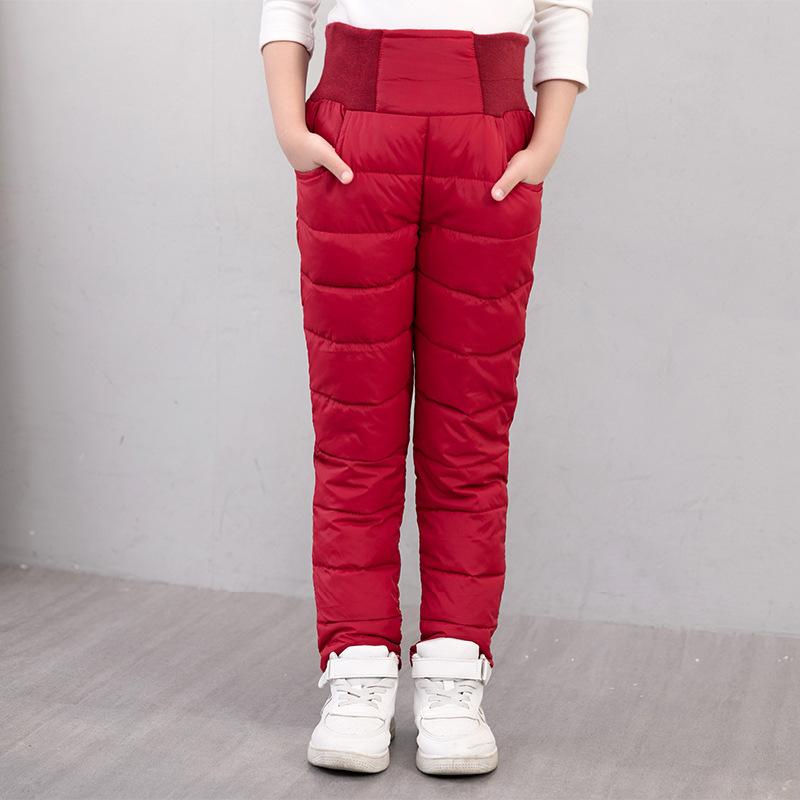 子供用 コーデュロイ パンツ 高腰 男女兼用 中綿入り 暖パン キッズ ズボン 秋冬 防寒 100cm 110cm 120cm 130cm 140cm 150cm 赤 黒 紺