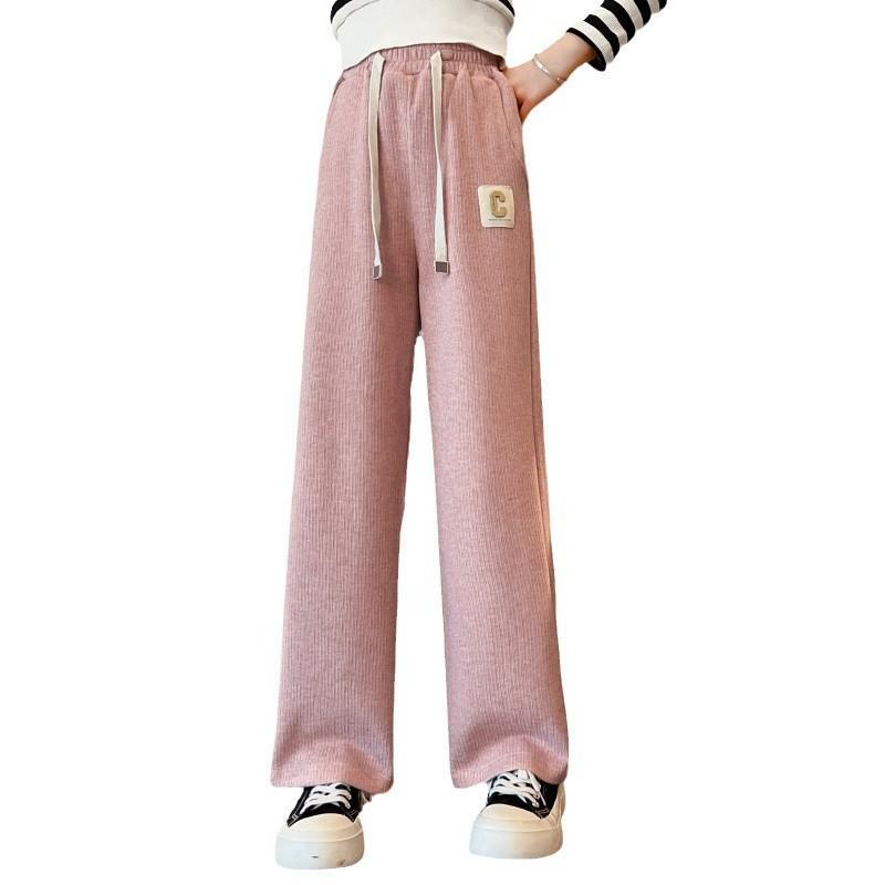 子供服 パンツ ガールズ コーデュロイパンツ 裏起毛 秋冬 女児 女の子 ワイドレッグパンツ ゆったり おしゃれ かわいい 普段着 通学着 ピンク ブラック カーキ ベージュ