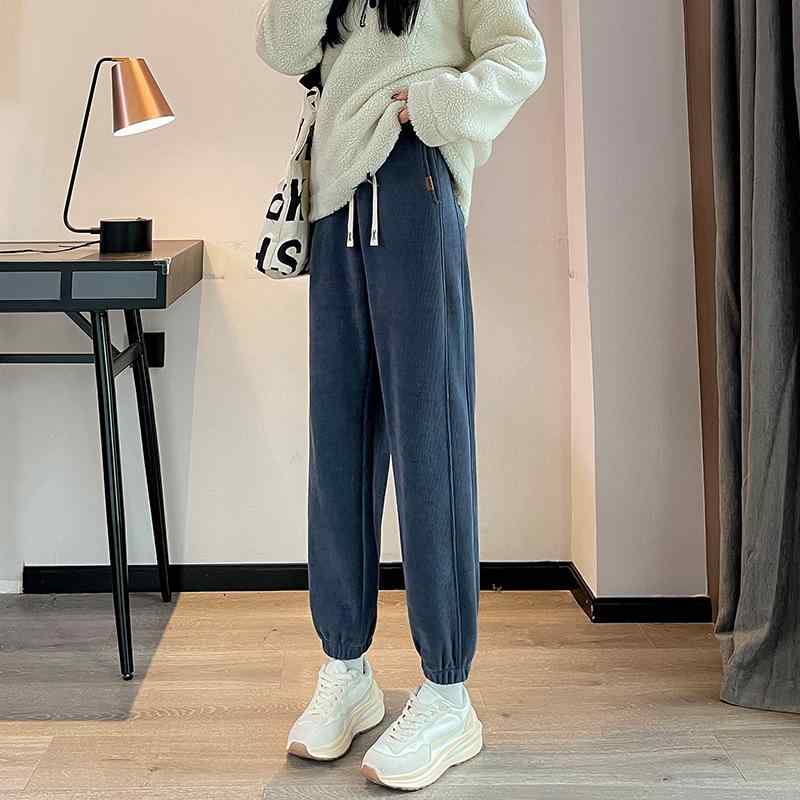 パンツ レディース 大きいサイズ コーデュロイパンツ 秋冬 暖か 裏起毛 あったか スウェットパンツ カジュアルパンツ ハイウエスト テーパードパンツ ブラック グレー アイボリー ブルー 5,104円