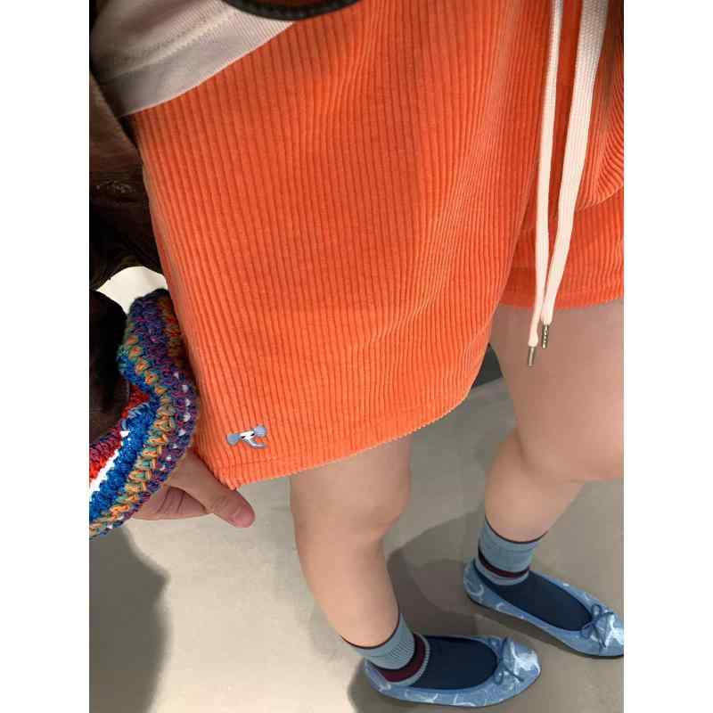 ショートパンツ レディース コーデュロイ ブルー Mサイズ Lサイズ カジュアル 通勤着 普段使い リラックス ゆったりめ