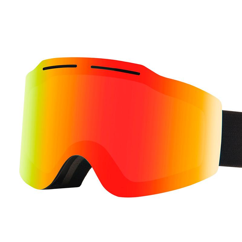 ゴーグル スキー スノーボード 登山 UVカット 紫外線 雪目対策 防風 防塵 黒 ブラック 赤 レッド グレー シルバー ブルー ダブルレンズ 球面レンズ 軽量