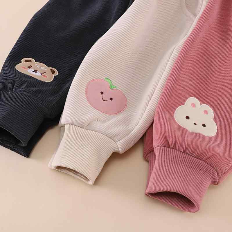 子供服 コーデュロイパンツ ベビー キッズ 裏起毛 あったか ロングパンツ 男女兼用 ウエストゴム ズボン 秋冬 かわいい アニマル柄 カジュアル 普段着