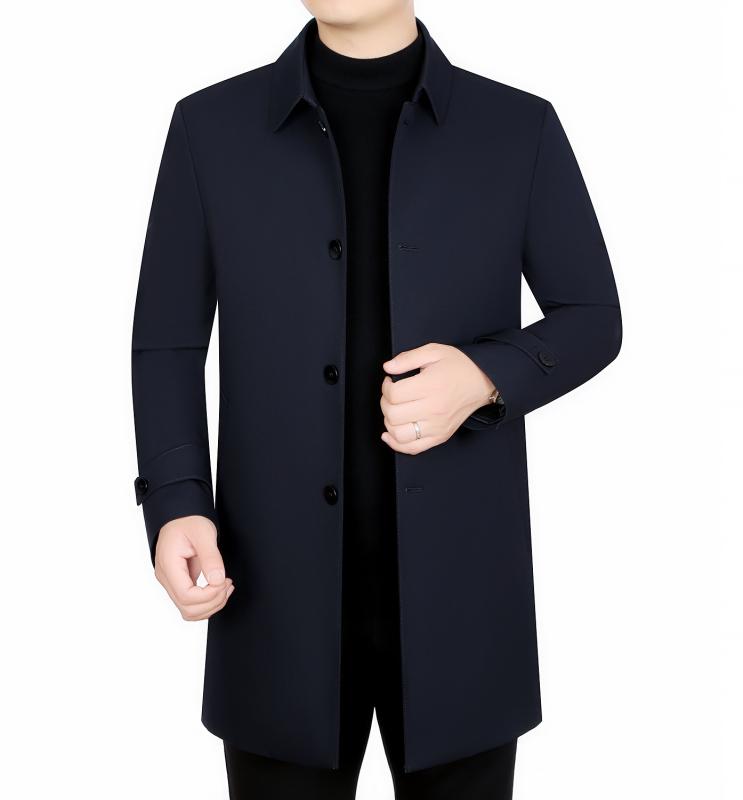 メンズ ウール ベスト ハーフ丈 コート ビジネス 紳士服 35歳以上 無地 ポリエステル 普段使い サイドポケット付き ネイビー系 ブラウン系