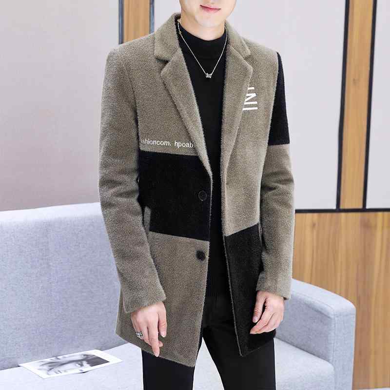 コート メンズ 男性用 韓国風 金貂? ウール アウター 秋冬 カジュアル ニット カーディガン 上着 羽織り 防寒 暖かい 厚手 ビジネス 通勤
