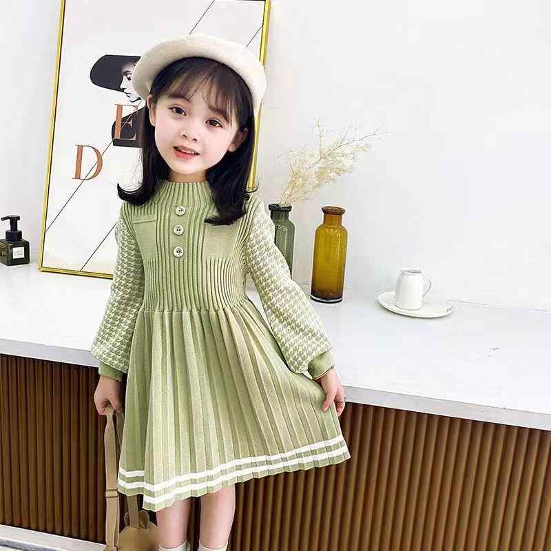 ワンピース 子供 女の子 ニットワンピース プリンセス 韓国風 秋冬 かわいい 膝丈ワンピース 伸縮性 普段使い 発表会 結婚式 100cm 110cm 120cm 130cm 140cm 150cm