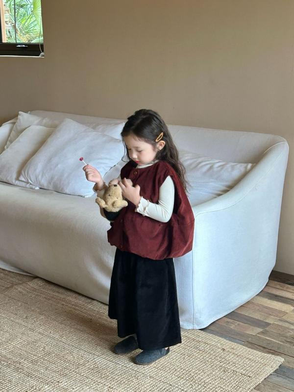 子供服 ベスト 女の子 コーデュロイ アンゴラ 赤色 秋物 幼稚園 保育園 トップス パンツ ズボン 上下セット 3歳 4歳 5歳 6歳 7歳 8歳