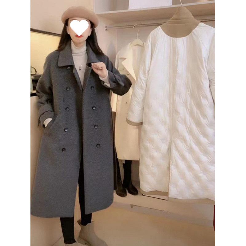コート レディース 秋冬 H型 茶色 グレー 黒 毛・希 アウター ダウン裏地 あったか 通勤 きれいめ 上品