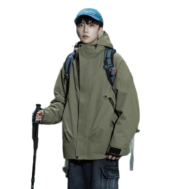 マウンテンパーカー メンズ レディース 取り外し可能 春秋 工装 登山服 防風 防水 アウター 速乾性 通気性 超軽量 耐摩耗性 静電気防止 防汚 撥水 ポリエステル