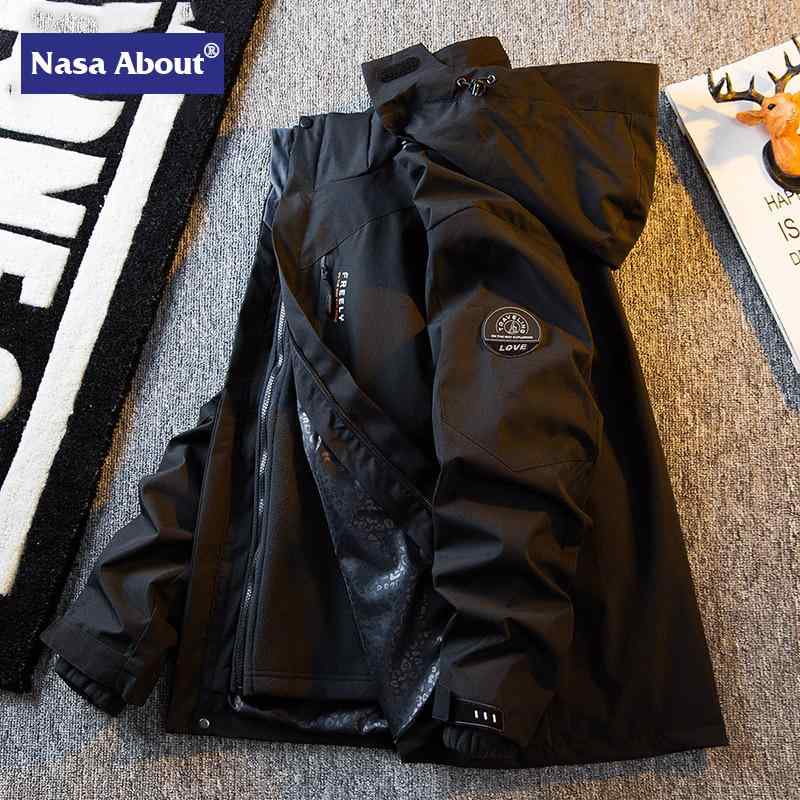 ジャケット 男性用 防風 アウター 秋冬 登山 ウェア 取り外し可能 3way ブラック カーキ グレー グリーン パープル ホワイト アウトドア 釣り 旅行 キャンプ スキー スノーボード|イーマイショップ