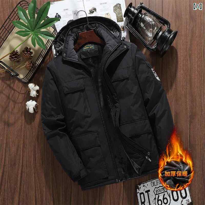 マウンテンパーカー 男性用 防風 防水 防寒 厚手 登山 ウェア フィッシング ジャケット 大きいサイズ アウトドア 秋冬 ペア ブラック ネイビー グレー オレンジ カーキ アイボリー L XL 2XL 3XL 4XL 5XL 6XL 7XL 8XL
