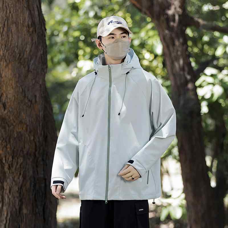 マウンテンパーカー 男女兼用 防風 防水 フード付き ジャケット アウトドア 登山 秋 ブラック カーキ ピンク パープル ブルー S M L XL XXL XXXL