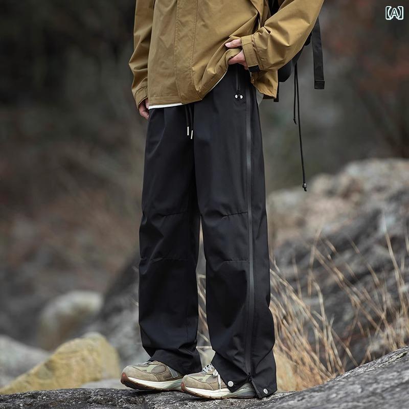 パンツ 男性用 防風 撥水 裏起毛 アウトドア 登山 スキー 秋冬 ズボン 厚手 トレッキング ウェア 無地 スポーツウェア