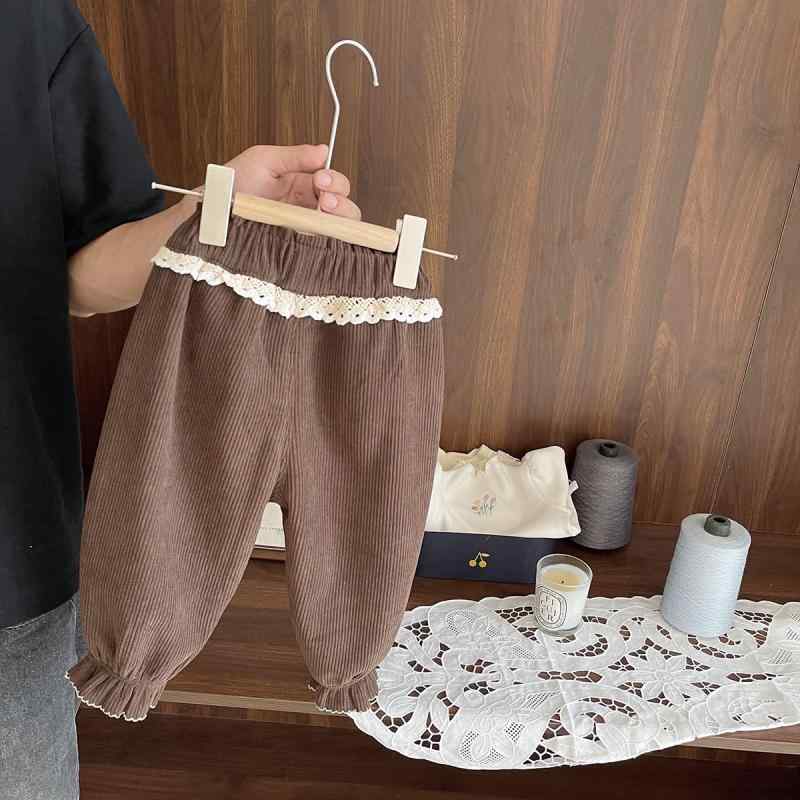 子供服 パンツ 女の子 裏起毛 ズボン 秋冬 ベビー 防寒 コーデュロイ 長ズボン 7分丈 普段着 の商品写真