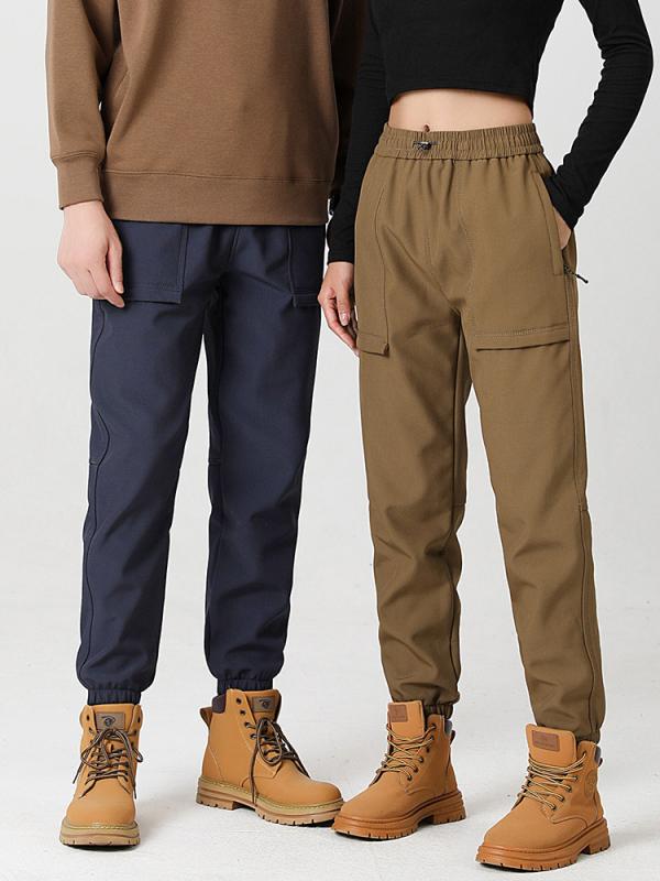 パンツ 男女兼用 登山パンツ 裏起毛 防風 防寒 撥水 アウトドアパンツ ロングパンツ カーゴパンツ