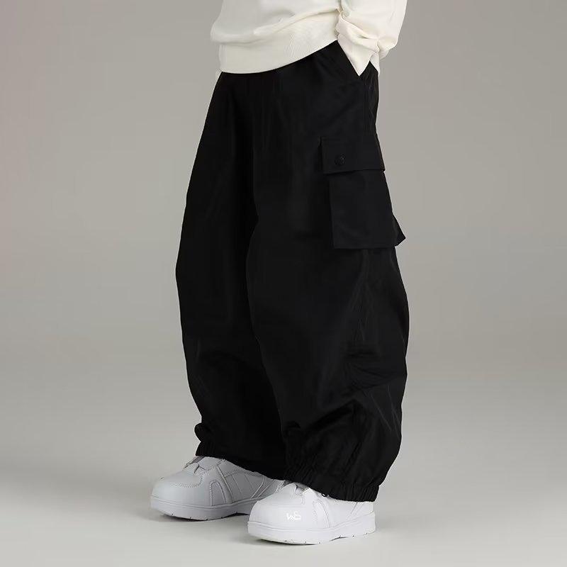 パンツ 男性用 防水 防風 スキーパンツ アウトドア スポーツ ウェア 多ポケット カーゴパンツ 裾絞り 春秋 カジュアル ブラック カーキ 綿
