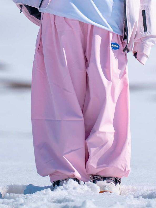 パンツ 男女兼用 防風 防水 スノーボード スキー ウェア ゆったり ストレート ブラック イエロー ピンク系