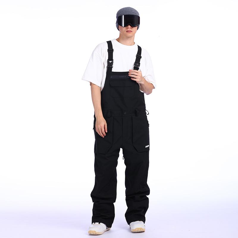 スキーウェア 男性用 スキーパンツ ビブパンツ 防風 防水 保温 耐摩耗 迷彩 カーキ色 デニム風 白灰色 カ莱茵ブルー