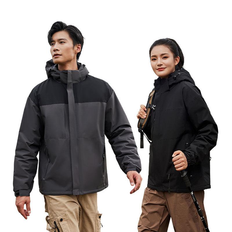 マウンテンパーカー メンズ レディース 防風 登山ウェア 配色 取り外し可能 アウトドアジャケット 男性用 女性用 秋冬｜イーマイショップ
