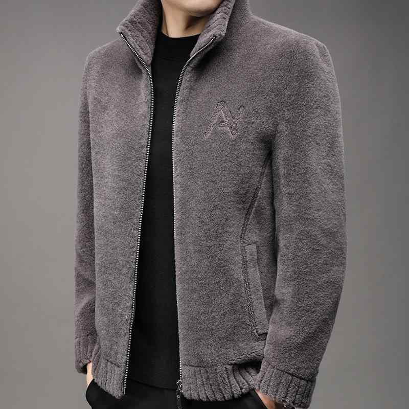 コート 男性用 ムートンジャケット シープスキン 裏ボア 立ち襟 ショート丈 グレー ブラック ブラウン 40代 50代 あったか 秋冬|イーマイショップ