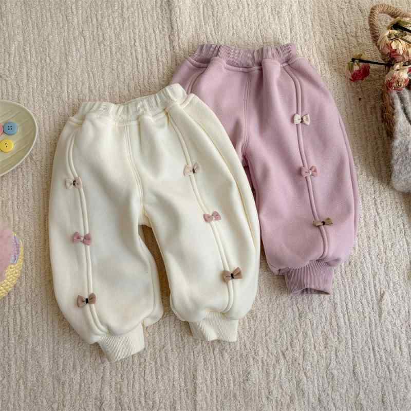 ベビー キッズ あったかロングパンツ 裏起毛 綿混紡 女の子 幼児 ズボン 冬 秋 スポーツ 普段使い かわいい パープル 杏色系 73cm 80cm 90cm 100cm 110cm 120cm