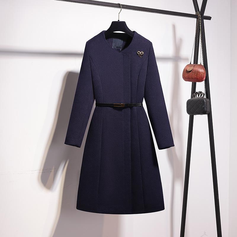 コート レディース 秋冬 ミドル丈 厚手 ウール アウター ホテル フロント 受付 制服 オフィス 通勤 きれいめ ブラック 紺 ポリエステル 無地