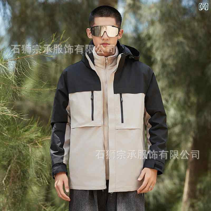 マウンテンパーカー メンズ レディース 防風 防水 3way 取り外し可能 登山ウェア アウトドア ジャケット 男女兼用 秋冬 キャンプ 釣り ウェア カーキ ホワイト グリーン パープル レッド ブラック