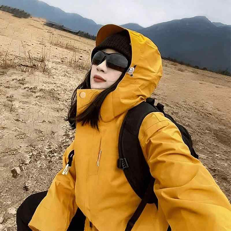 マウンテンパーカー レディース 秋冬 防水 防風 登山 ジャケット アウター 3way 撥水 防寒 フリース アウトドア グレー ピンク系
