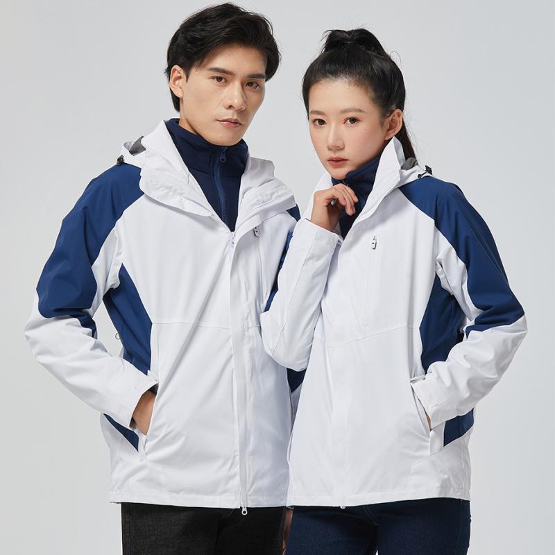 マウンテンパーカー 男女兼用 防風 防水 防寒 登山ウェア アウトドア ジャケット 取り外し可能 フリース裏地 秋冬 ペア ピンク系 ブルー系