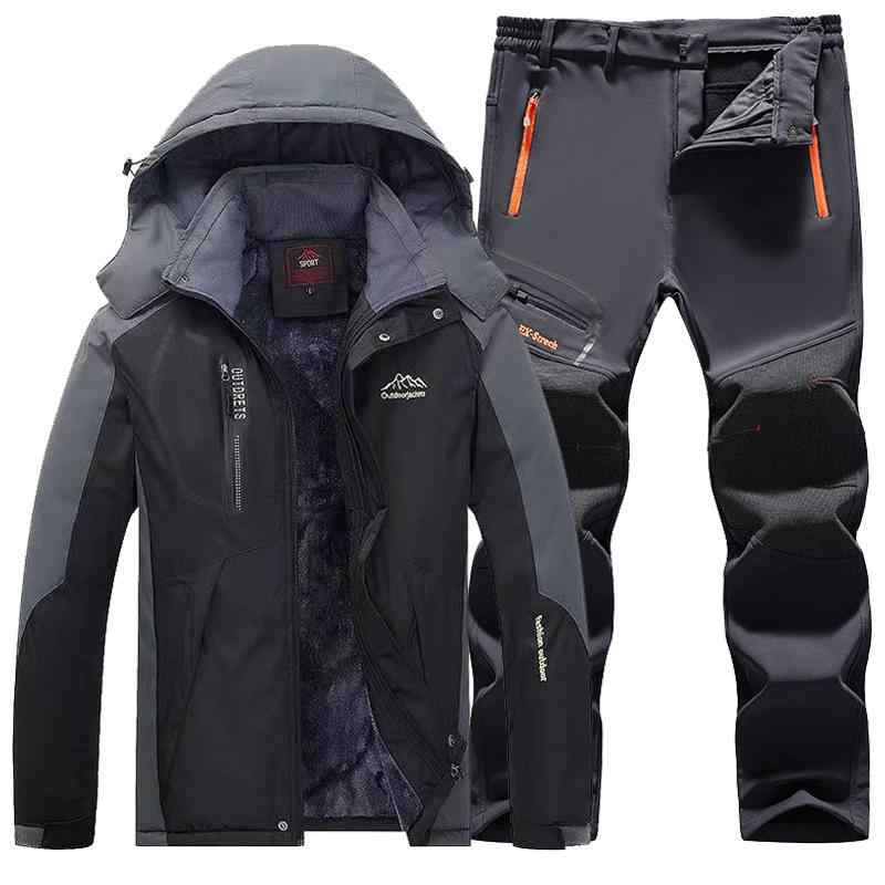 マウンテンパーカー メンズ 防寒 秋冬用 防風 登山ウェア 裏起毛 上下セット 男性用 アウトドア ウェア 釣り 旅行 防寒着 撥水 ジャケット パンツ