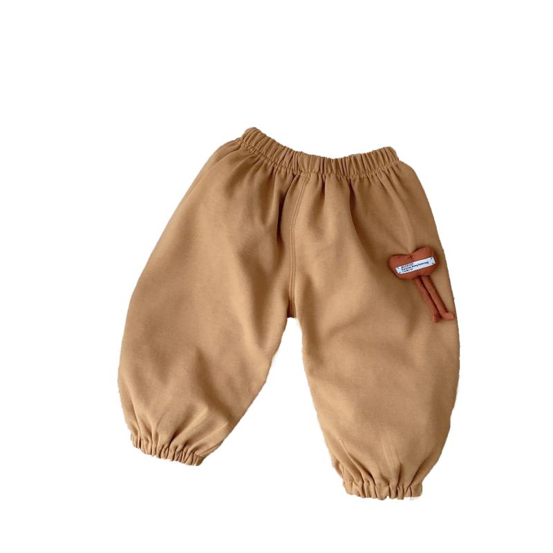 パンツ ベビー キッズ 立体・柑通 伸縮性 コットン混紡 ズボン 春秋 73CM 80cm 90cm 100cm ベージュ ブラウン