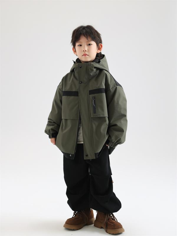 子供服 ダウンジャケット 男児 スキーウェア 冬 厚手 防寒 アウター 3way 取り外し可能 フード付き 韓国風 カジュアル ジャンパー 90 100 110 120 130 140cm