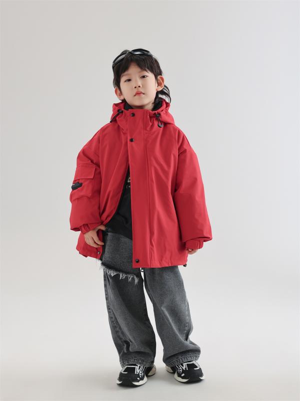 子供服 アウター 男の子 ダウンジャケット スキーウェア 冬用 防寒 暖かい フード付き 3way ポリエステル 中綿 ゆったり 85cm 95cm 105cm 115cm 125cm 135cm 145cm レッド ベージュ 8,706円