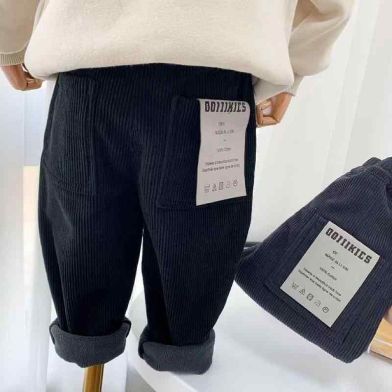 キッズ パンツ 男の子 裏起毛 コーデュロイ ロングパンツ 春秋冬 普段使い 防寒 70% ポリエステル 80% 伸縮性 中小童 90cm 100cm 110cm 120cm 130cm 140cm ブラック 深グレー