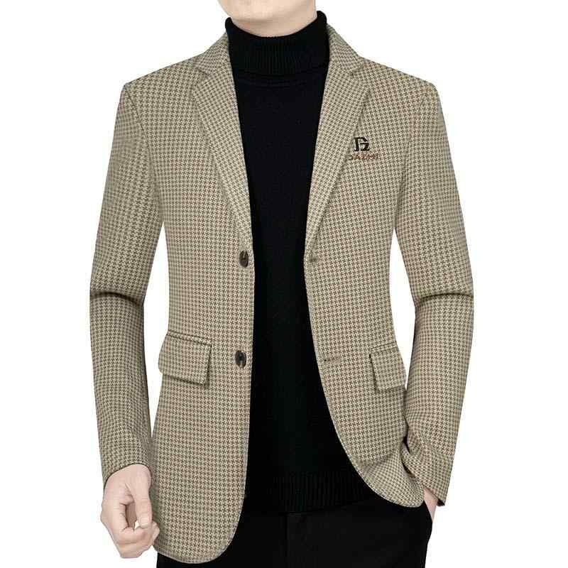 ジャケット 男性用 ウール テーラード 秋冬 カジュアル ビジネス 紳士服 ブレザー 立体ポケット 無地 シングルブレスト ゆったり 大きいサイズ ブラウン グレー ネイビー｜イーマイショップ