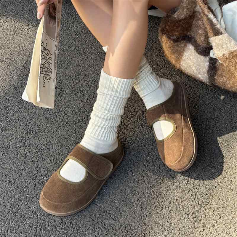 ミュール レディース 秋冬 ファー スリッパ オフィス サンダル かわいい ぺたんこ 痛くない 歩きやすい ラウンドトゥ グレー ブラウン 布地 室内履き 普段使い
