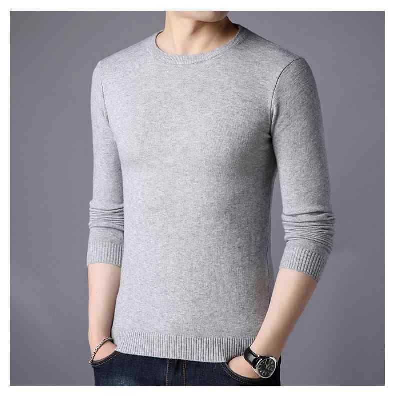 ニット メンズ ニットソー スリムフィット クルーネック 長袖 トップス カットソー 春物 春服 春 秋 薄手 伸縮性 通気性 ベージュ ホワイト グレー ネイビー ブラック ワインレッド キャメル