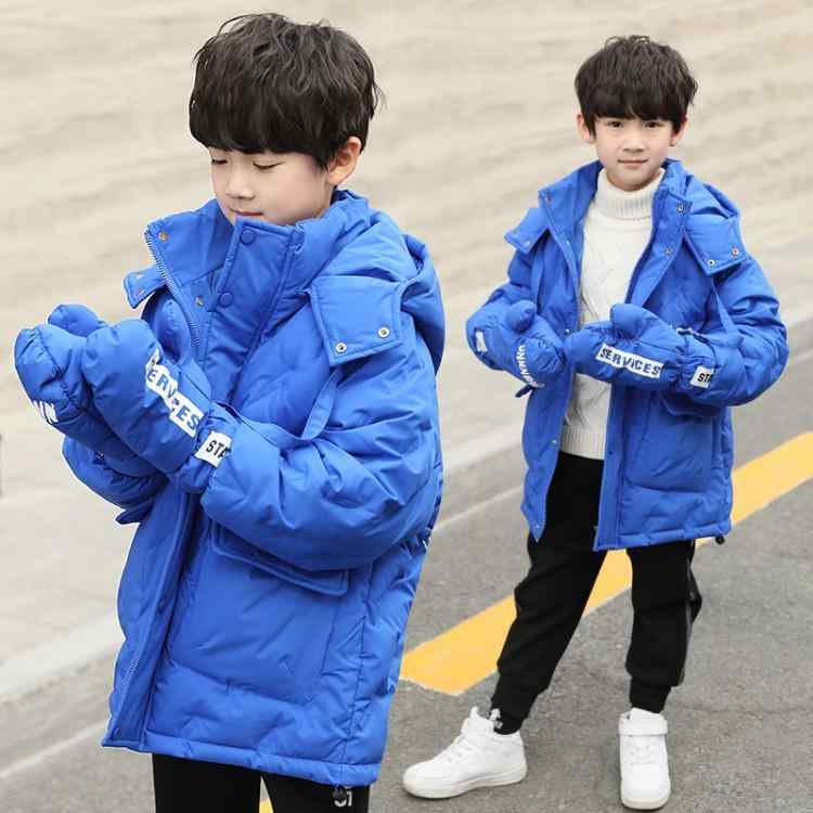 子供用 中綿入りジャケット 男の子 中綿 コート フード付き 手袋付き 厚手 防寒 対策 110cm 120cm 130cm 140cm 150cm 160cm 170cm 冬 アウトドア 普段使い