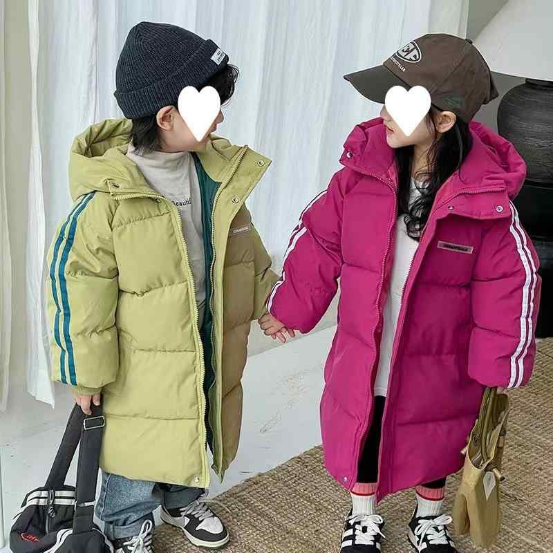 子供服 ガールズ ダウン風ジャケット 中綿コート フード付き 厚手 ロング丈 アウター 女の子 男の子 キッズ 中大サイズ 冬季 90cm 100cm 110cm 120cm 130cm 140cm 防寒 普段使い
