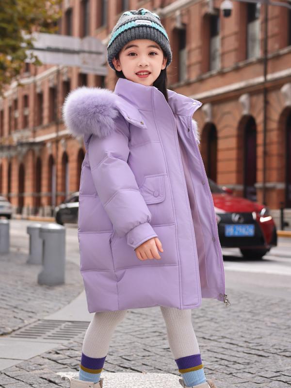 子供服 アウター ダウンジャケット 女の子 中綿入り あったか フード付き ガールズ キッズ ロング丈 撥水 防寒 秋冬 120cm 130cm 140cm 150cm 160cm ピンク系 ブラック レッド パープル｜イーマイショップ