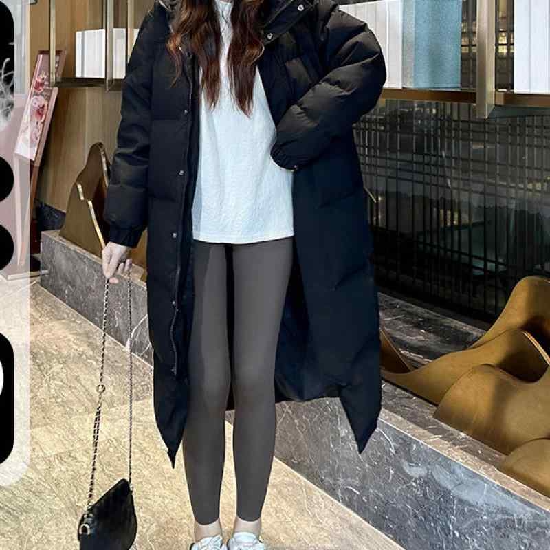 落ち込む上衣 レディース 韓国風 流行り物 ひざ丈 超ロング丈 秋冬 朦々たる ゆったり アウター 黒いこと 象牙色 青み XS S M L XL 2XL 3XL