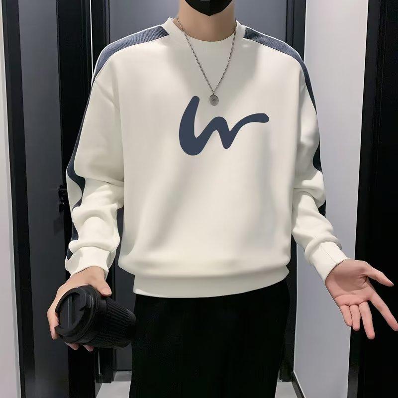 スウェット メンズ 春秋 トップス 長袖 トレーナー 配色 切り替え プリント カジュアル 男性用 ゆったり 大きめサイズ
