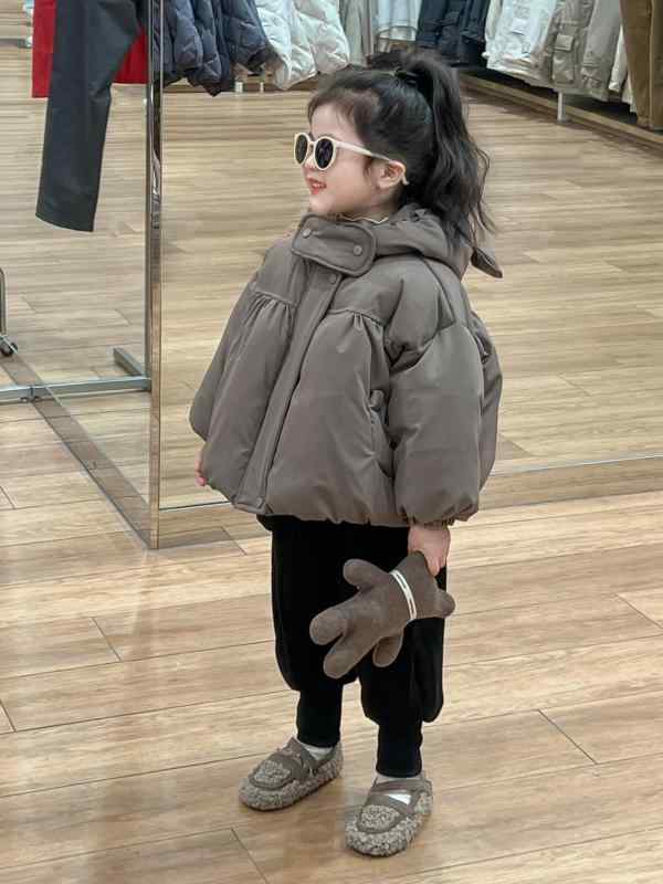 子供服 アウター 女の子 冬 かわいい 小熊 立体耳 フード付き 防寒 中綿 コート ジャケット