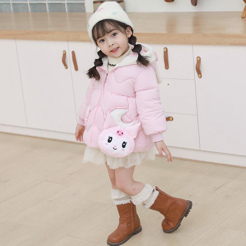 ベビー ガールズ 中綿入り ジャケット アウター 冬服 子供服 女の子 かわいい 花柄 フード付き 90cm 100cm 110cm 120cm 130cm 暖かい 防寒着 お出かけ着