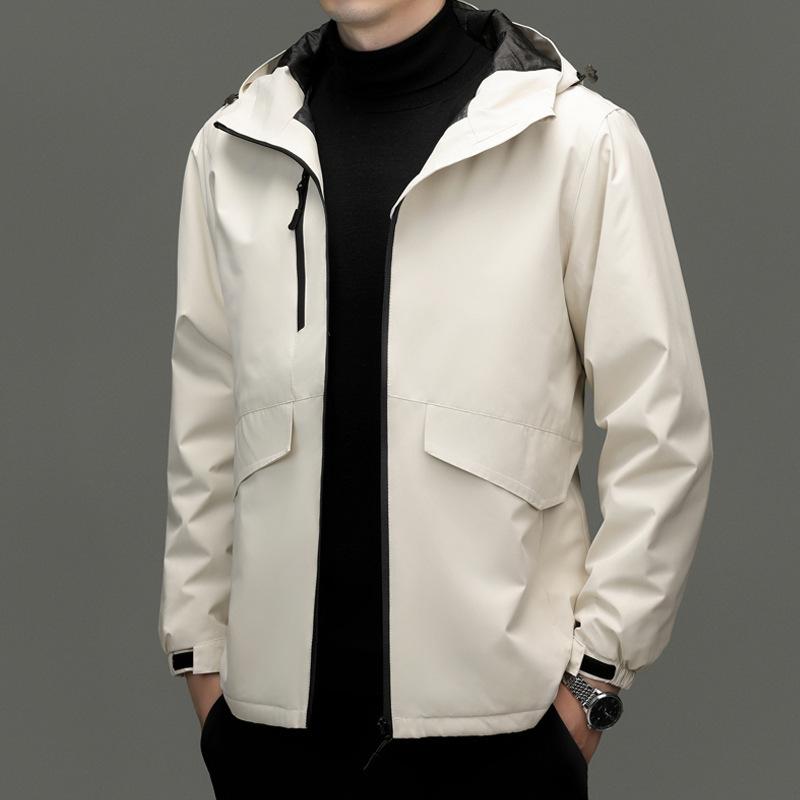 ジャケット 男性用 防寒着 中綿入り 撥水 アウター ビジネス カジュアル 冬 加厚 紳士服 ポリエステル ブラック レッド カーキ グレー S M L XL XXL XXXL XXXXL