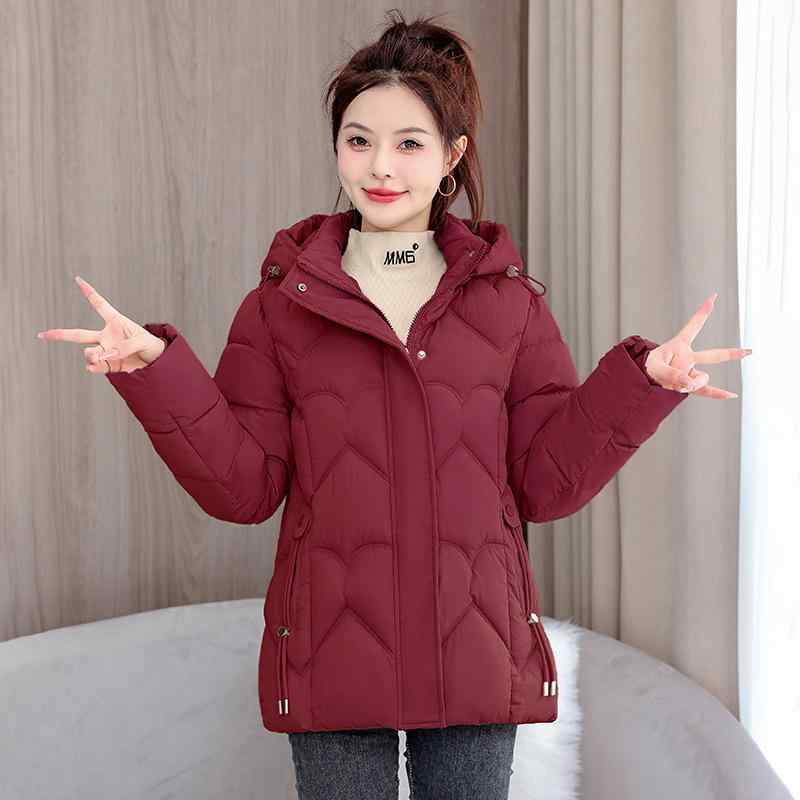 ダウンジャケット レディース 冬服 ショート丈 中綿 コート 韓国 ファッション ゆったり 厚手 フード付き アウター カジュアル 防寒 あったか 暖かい 軽い 軽量 婦人服 女性 秋冬