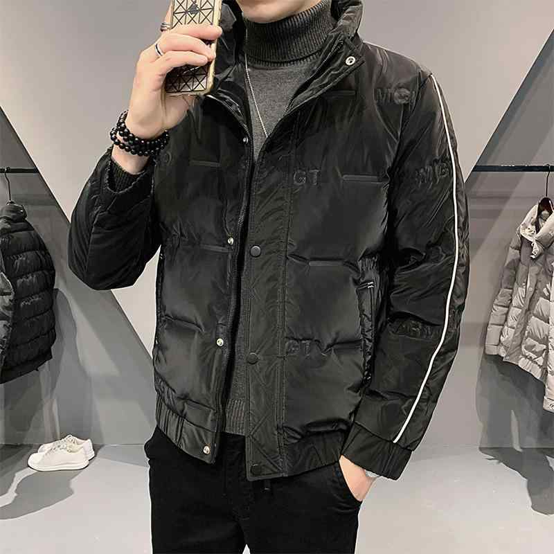 上衣 成人男性用 落ち込む上衣 遊撃手丈 ライトアウター 馬鹿でかい大きさ ゆったり 照明ランプ色つや 秋冬 防風 普段使い走り 通い 御部屋着 白ダックダウン 薄墨色 黒