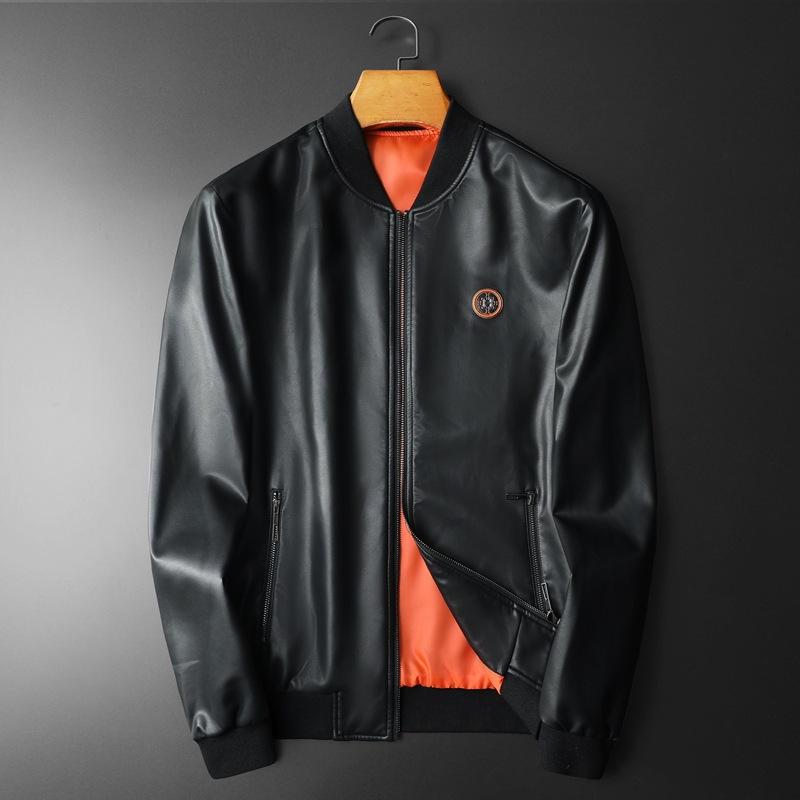 ジャケット 男性用 春物 レザージャケット スリムフィット カジュアル スタンドカラー PUレザー アウター ブラック M L XL 2XL 3XL 4XL 5XL 6XL 普段使い アウトドア
