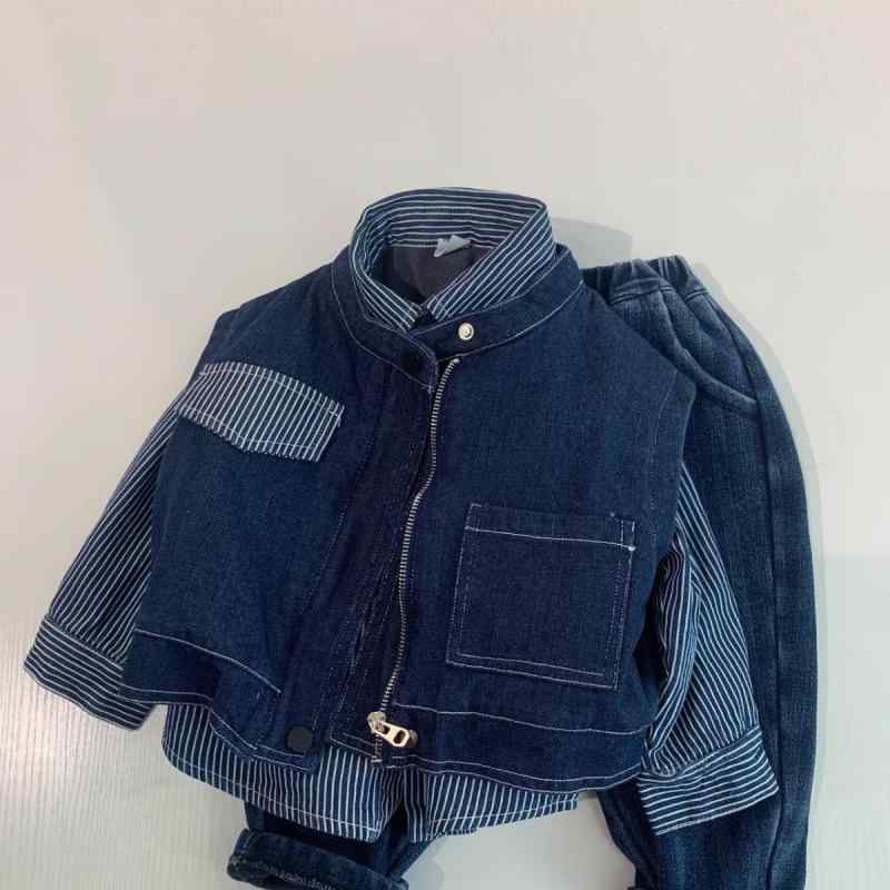 キッズ シャツ 男の子 長袖シャツ 裏起毛 ストライプ柄 トップス 子供服 ボーイズ ポロネック コットン 秋冬 普段着 おしゃれ 90 100 110 120 130 140 150